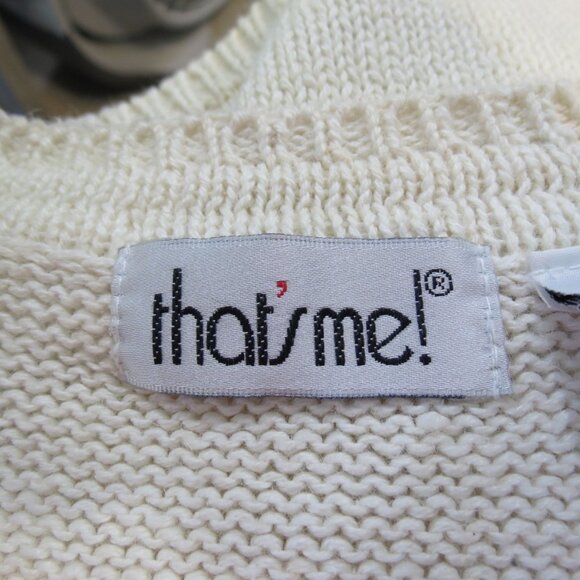 VTG That's Me Fall Sweater Vest Cream & Rust Leaves Button Size Large - Picture 6 of 8